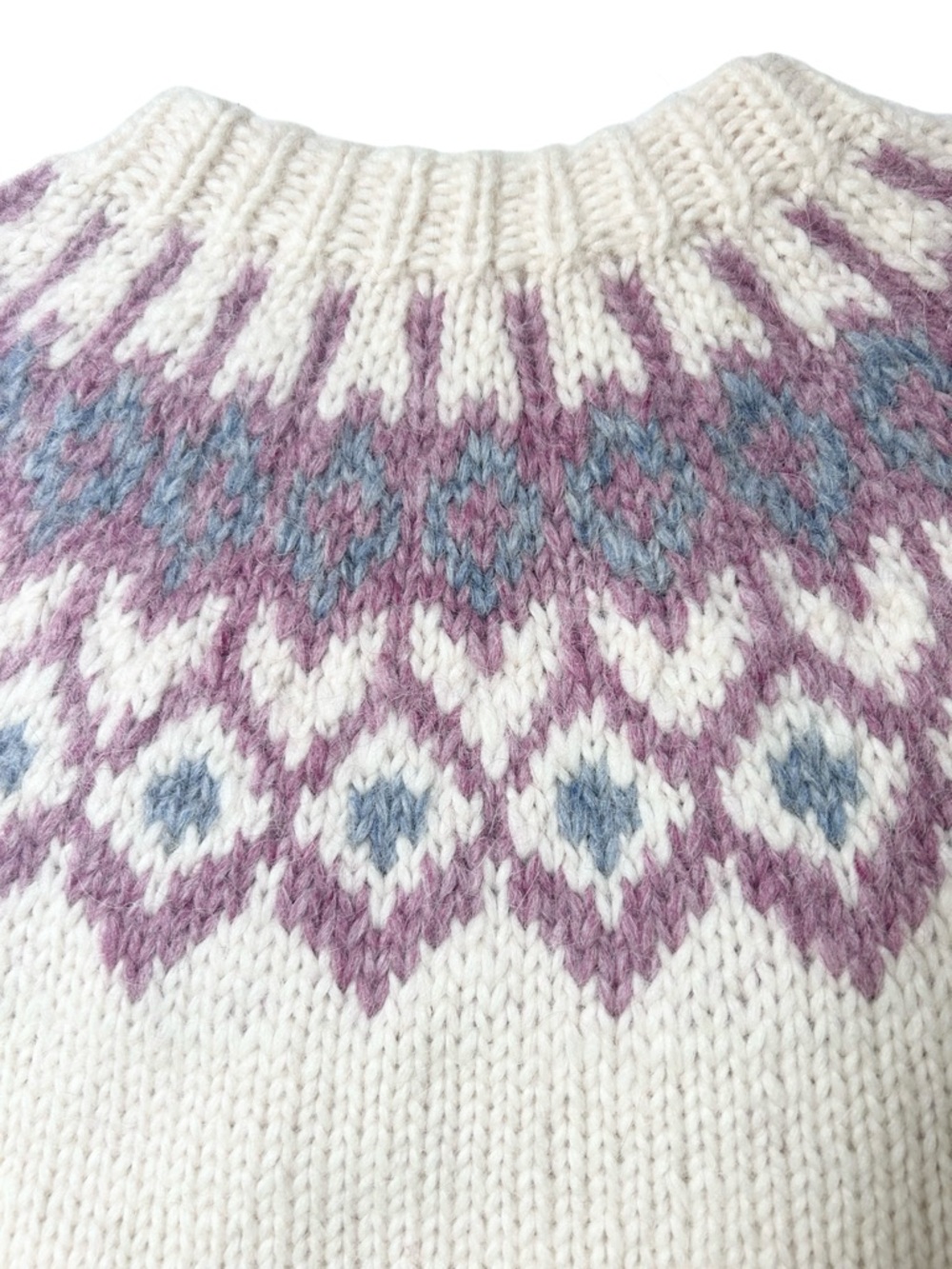 HAND-KNIT Icelandic Íslenskur Heimilisidnaður Sweater Small Vintage 1980s NWOT - Picture 2 of 6